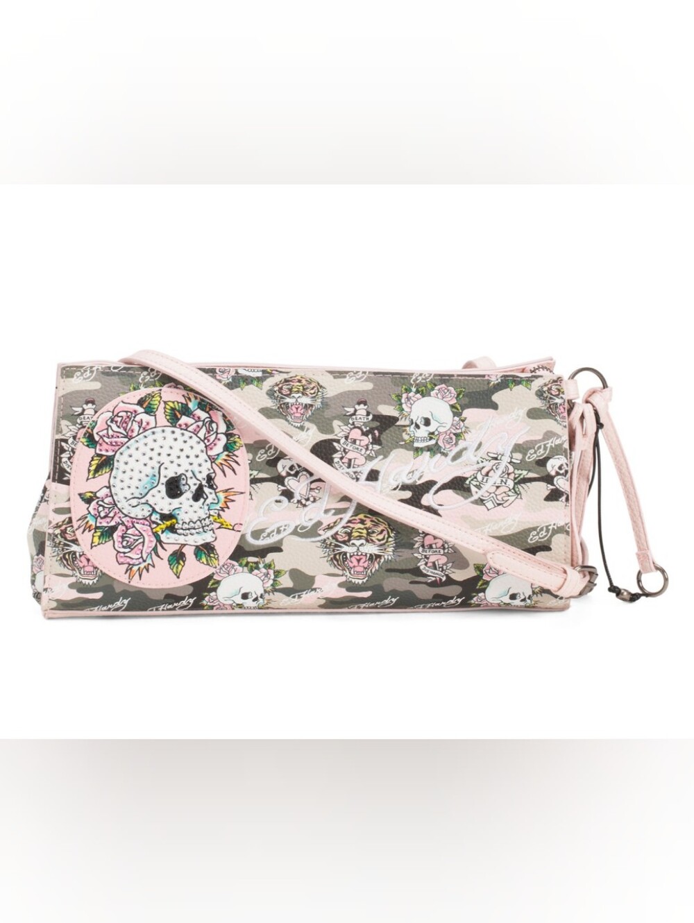Ed Hardy Abby East West Pink Camo Crossbody Bag NWT